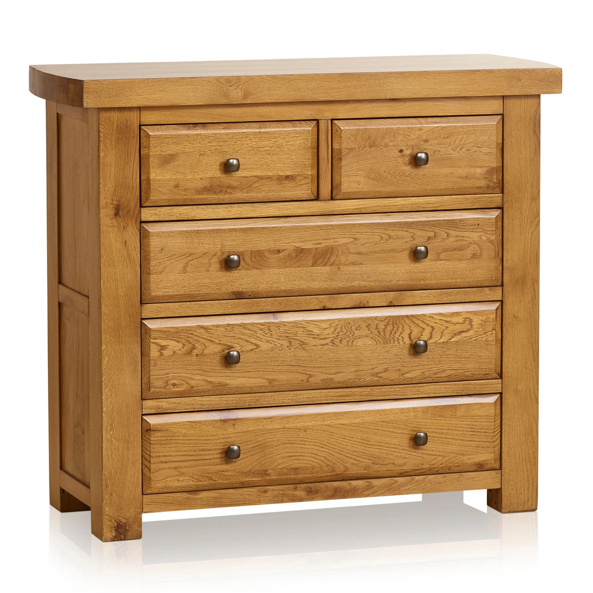 Oak Furnitureland Hercules Rustic Solid Oak 5 Drawer Chest RRP 499.99