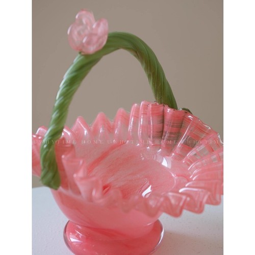 Ménage rose vert couleur mixte pot vase verre arrangement floral décoration - Photo 11/24