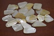 25 PCS ASSORT GOLDEN MOTHER OF PEARL BLANK CHARMS 3/4" - 1 1/8" T-4004C