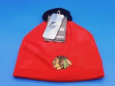 Fanatics Authentic Pro Team Chicago Blackhawks Locker Room Beanie Knit Hat Red