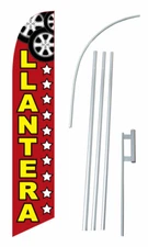 Llantera (Tire Shop) Flag Flutter Feather Banner Swooper Windless Bundle Kit