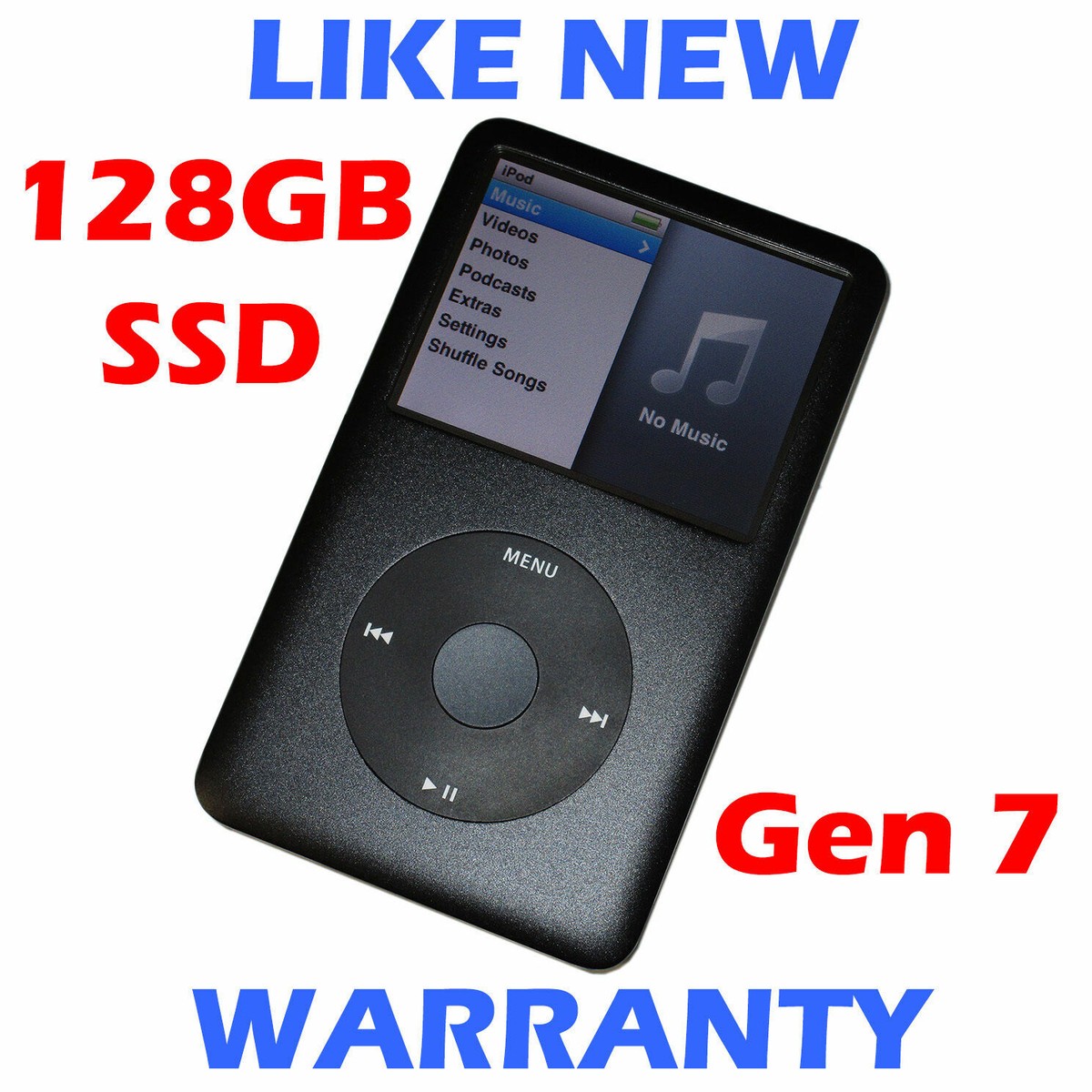 NEW Apple IPOD CLASSIC 7th Generation128GB SSD - Black - WARRANTY