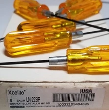 2 PIECES-Vintage Xcelite 5/64" x 4" Ball Point Allen Hex Screwdrivers**NEW**USA