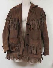 Vintage Western Fringed Leather Coat Jacket Rancher By Schott Brothers Suede