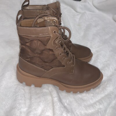 Coach Citysole Leather Lace Up Boots With Shearling And  display picture 3