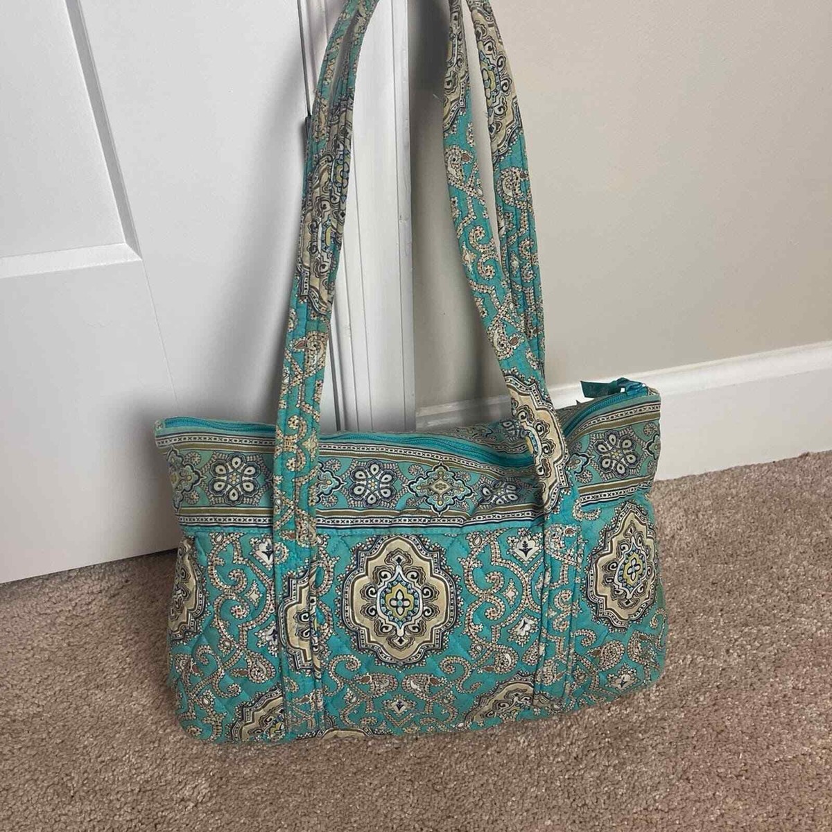 Vera Bradley Hand Bag Purse Med Tote Teal