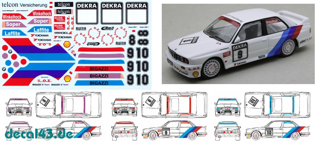 1/43 Decal BMW M3 E30 1/43 Decal BMW M3 E30