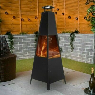 Terrassenheizer Chiminea Garten Outdoor große Feuerstelle heiße Terrasse Sommernacht