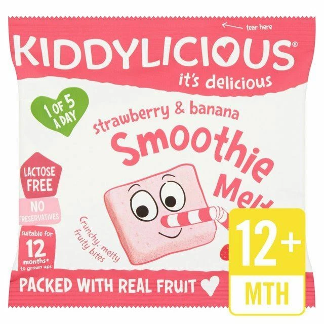 Kiddylicious Strawberry & Banana Smoothie Melts - 6g 0.01lbs