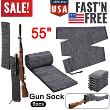 Funda para pistola calcetín antioxidante tratado con silicona de 55" para escopetas de rifle gris (paquete de 6)