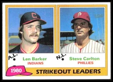 1981 Topps 1980 Strikeout Leaders (Len Barker / Steve Carlton) #6 DSK