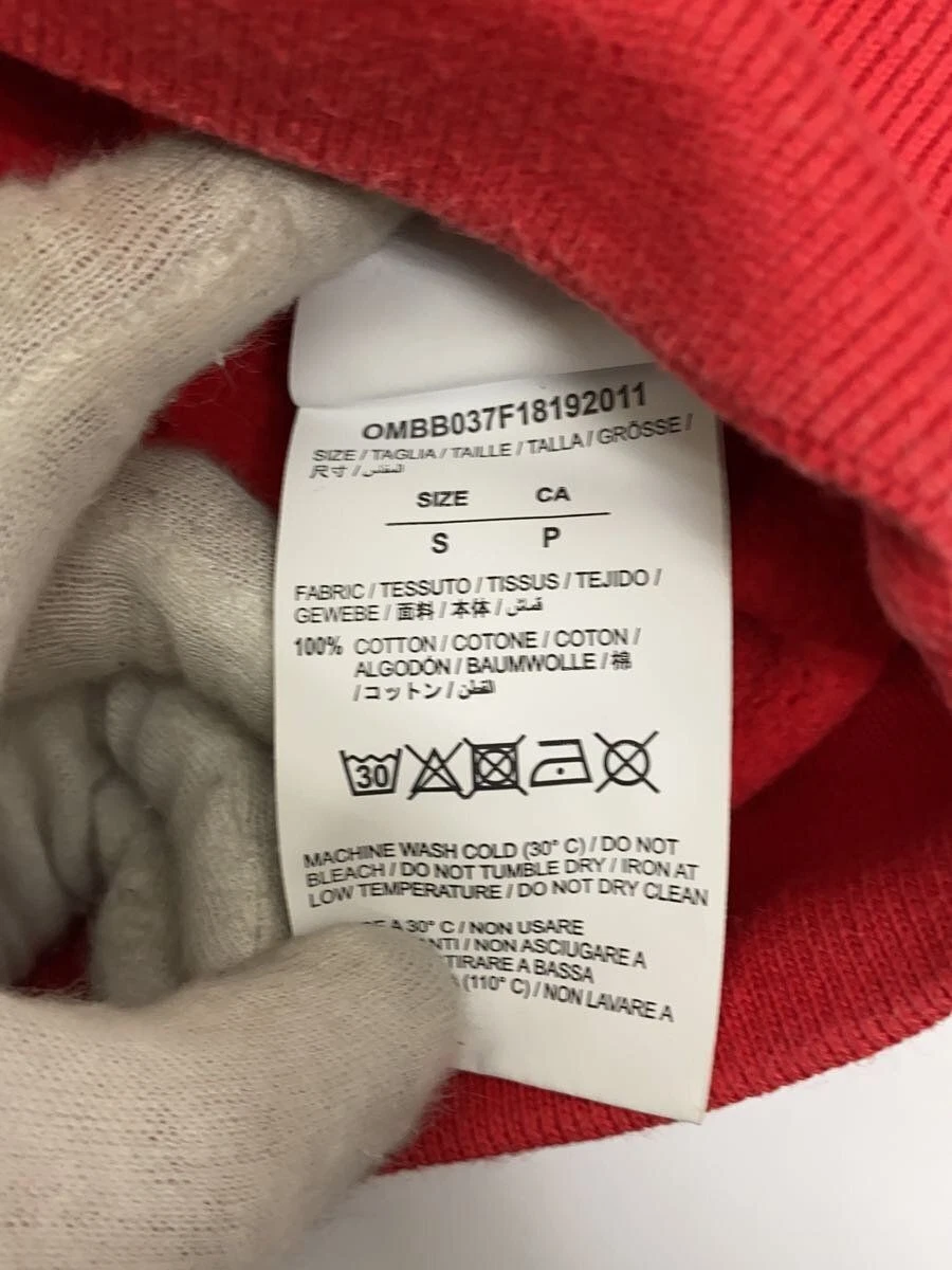 FELPA CON CAPPUCCIO OFF WHITE 18AW DIAG BERNINI S COTONE STAMPA ROSSA USATA