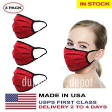 Made In USA Washable Reusable Double Layer Face Mask In Stock - 3 Pack