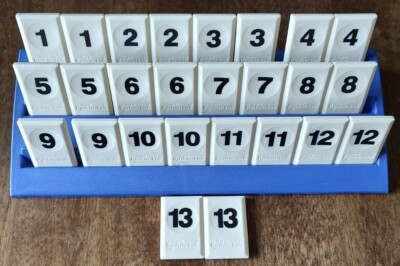 Rummikub Tiles Individual Engraved Back Off White Replacement Game Pieces 1-13