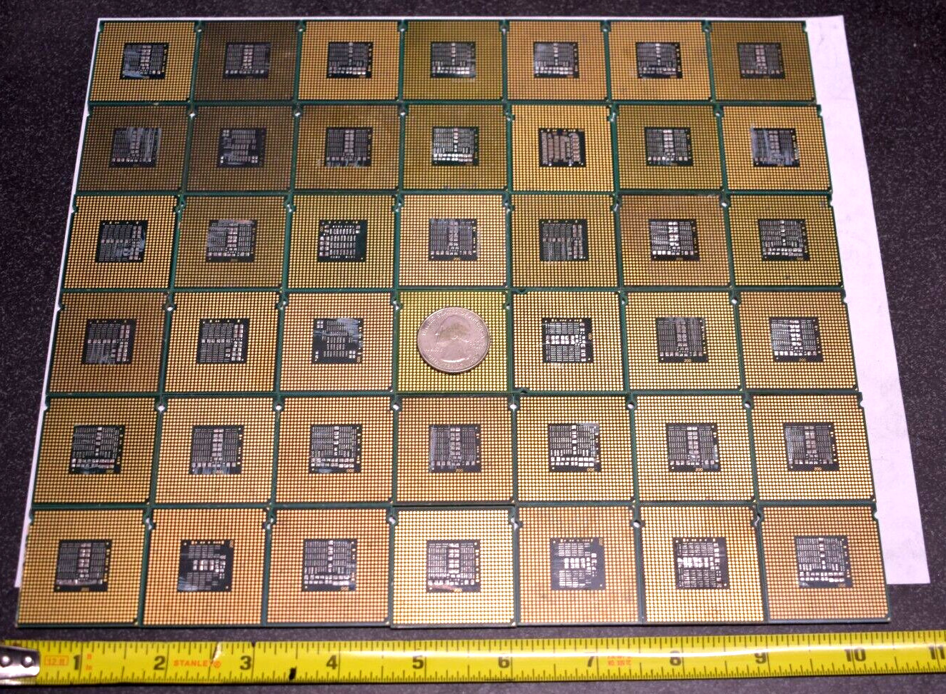 LOT 42 INTEL CPU chips 92 SQUARE INCH area board PCB+DIE scrap gold recovery R2D