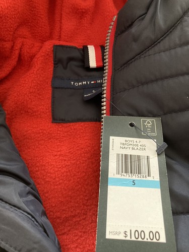 BOYS GIRLS Tommy Hilfiger WINTER HOODED JACKET SIZE 5 NAVY NWT $100 - Picture 4 of 7