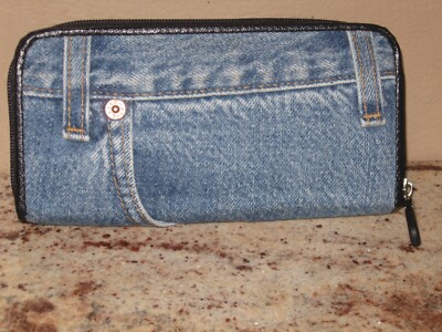 Vintage L.S. & Co. S.F. Levis Strauss Jean Denim Wallet Clutch- Zipper