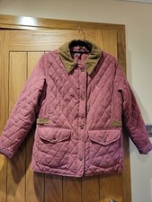 Hawkshead Heritage Women's Lightweight Collared Quilted Pink Jacket Coat Size 12