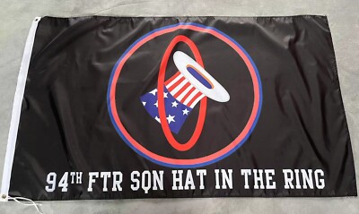 USAF 94th Fighter Squadron ''Hat In The Ring'' 3x5 ft Single-Sided Flag Banner