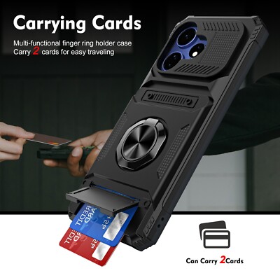 Card Slot Hybrid Rugged Ring stand Back Hard Case For Boost Celero 3 Pro/24 Plus