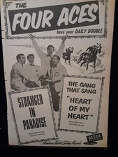 The Four Aces Stranger In Paradise Rare Original Promo Poster Ad Framed! #2