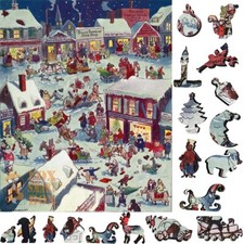 Wooden Jigsaw Puzzle for Adults by FoxSmartBox -263 Pcs- Christmas eve at Yapp's