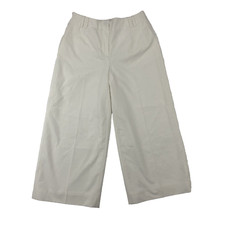 Talbots White Wide Leg Capri Pants Gaucho Lined No Size Tag 26" Waist *READ*