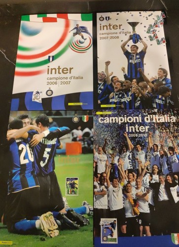 Raro Lotto 4 Folder Filatelici Inter Campioni D'Italia dal 2007 al 2010