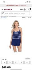 Bal Harbour Hip-Minimizer Bandeau Blouson Swim Romper with Pockets plus size 22W