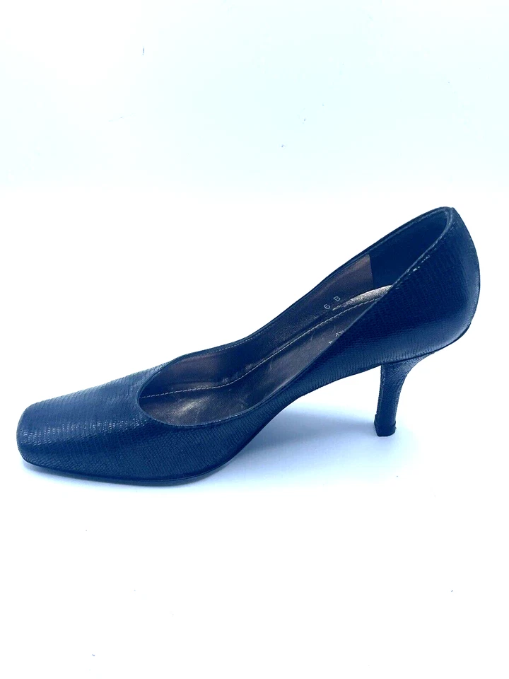 Zapatos italianos de diseñador Rangoni para mujer negros talla 6 tacones de salón serpiente clásicos Foto 2 de 4