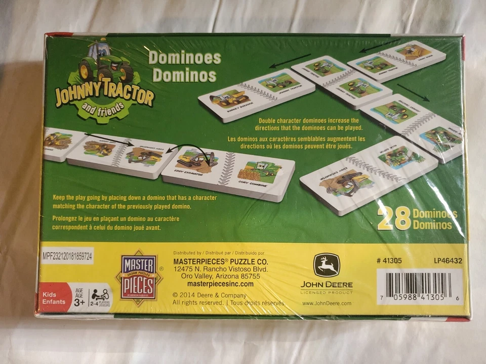 New John Deere Johnny Tractor & Friends Dominoes 28 Dominos Ages 3+ Game Memory  - Image 2 of 4