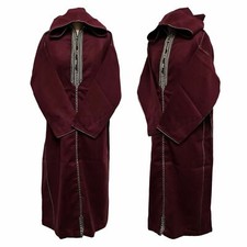 Moroccan Winter Cashmere Wool Blend Maroon Hooded Thobe Djellaba