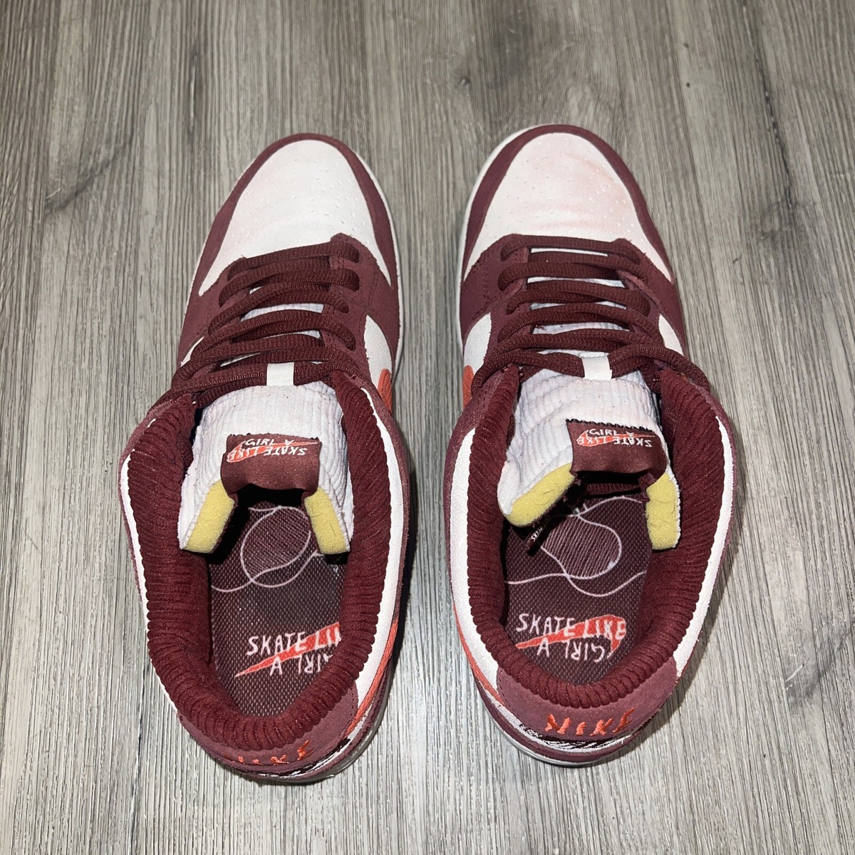 Size 12 - Nike Skate Like a Girl x Dunk SB Low White With Size 12 - Nike Skate Like a Girl x Dunk SB Low White With