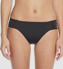 94 La Blanca Women's Black Island Goddess Hipster Bikini Bottom Swimwear Size16