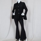 SLEEPER Women's Lurex Lounge Suit with Pants In Black/Pink