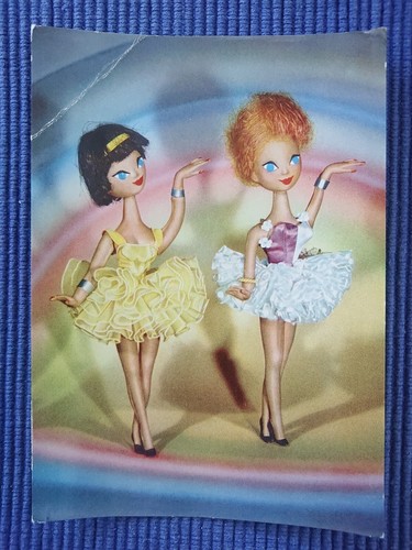 Postal antigua postal postal muñecas de moda muñecas bailarinas bailarinas vestidos