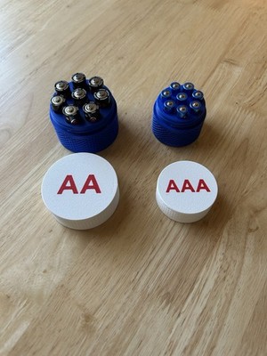 AAA and AA Battery Storage Container Set