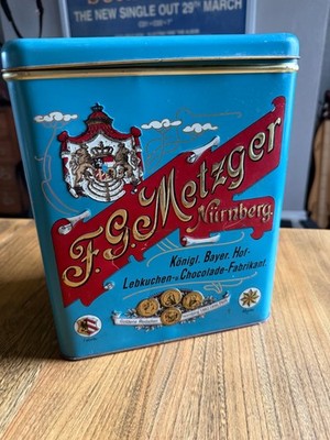 Metzgerei Nürnberg Lebkuchen große Dose 10'' Rockabilly Style Vintage Keksdose