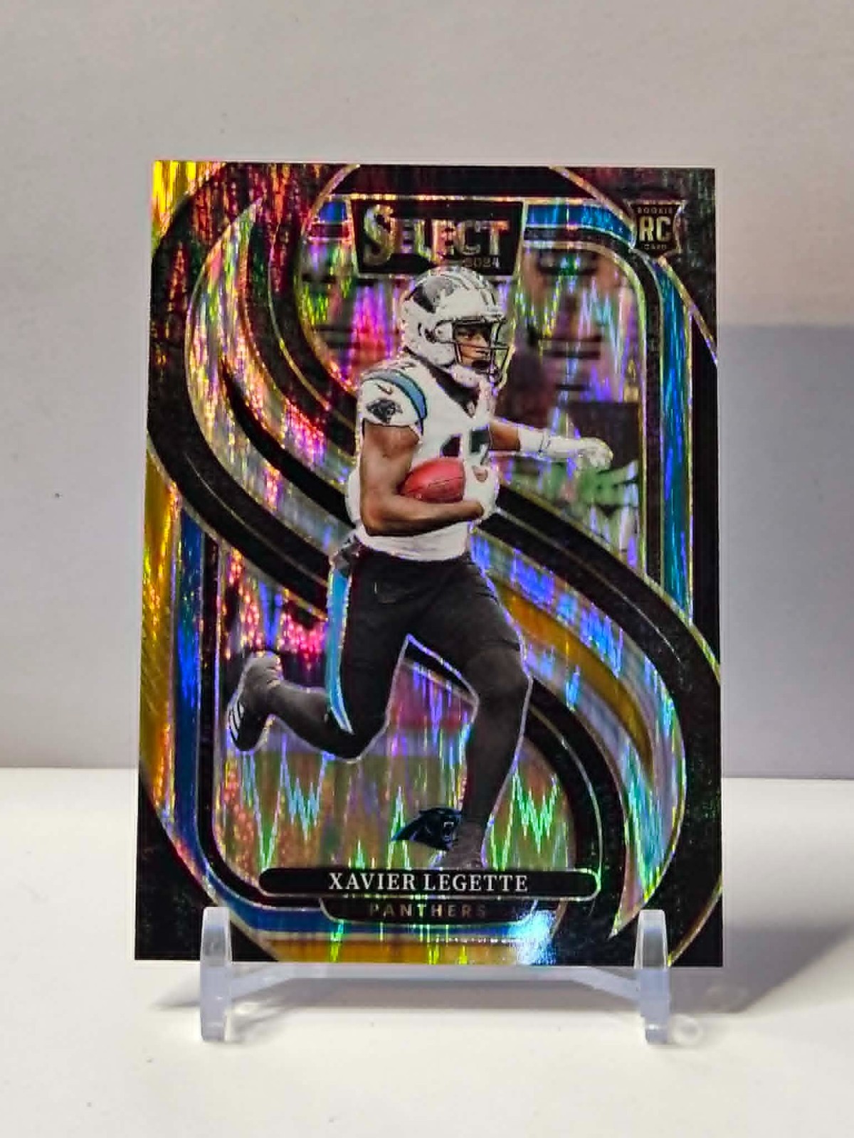 2024 Panini Select - Premier Level Xavier Legette #101 Black & Gold Shock Prizm
