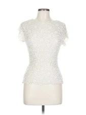 Linda Lundstrom Women Ivory Short Sleeve Top 10
