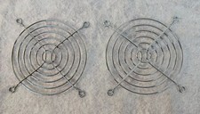 PAIR Chrome PC Computer 3.5" Fan Grills Finger Guards Protection