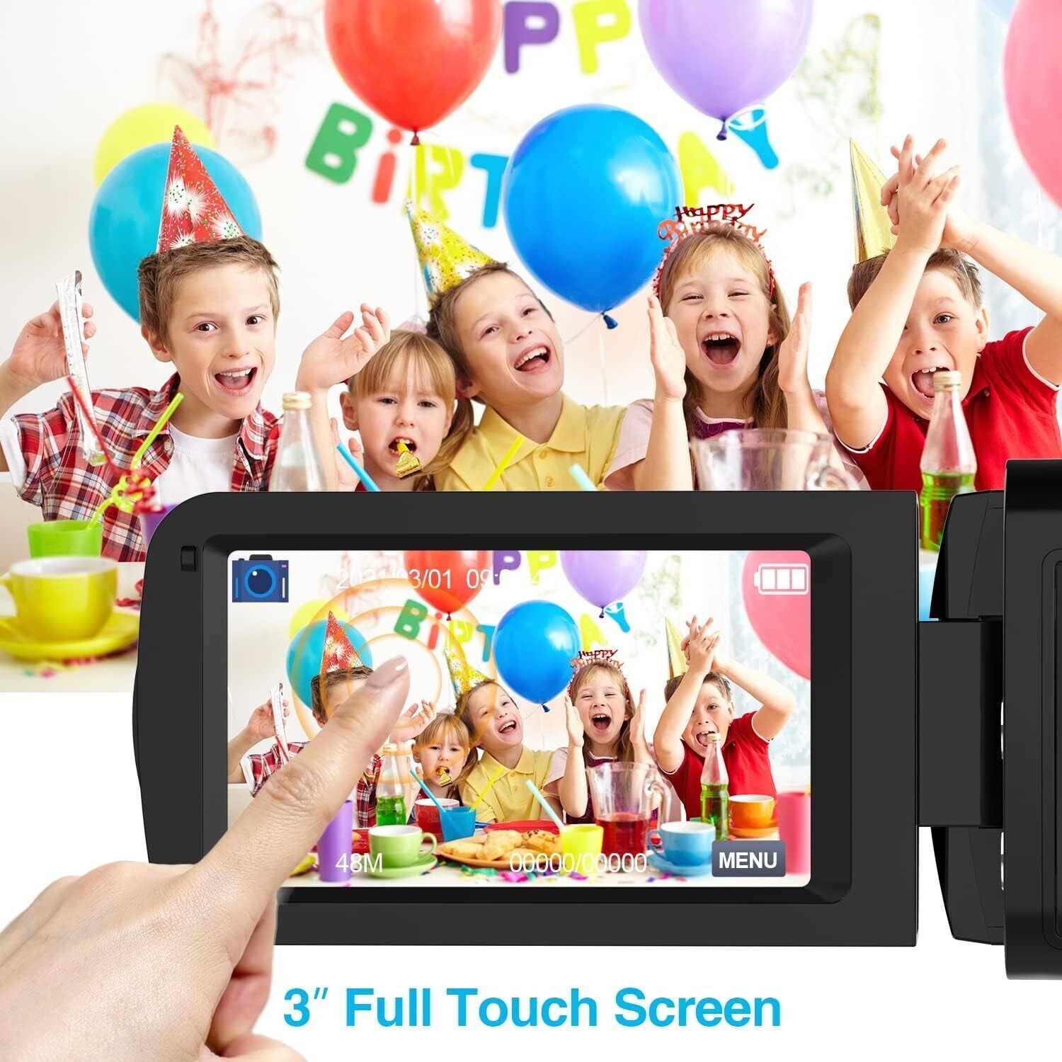 4K Touchscreen Video Camera Camcorder 48MP Night Vision 16X Digital Zoom Cam US