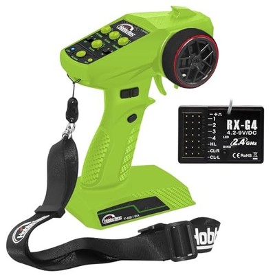 RC Radio System 4CH 2.4G RC Transmitter with Receiver and Green
