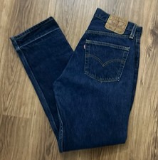 LEVI'S 501 Jeans Selvedge Womens 30x30 Blue Button Made In USA Vintage 90s