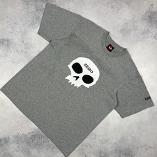 Vintage Zero Skateboards Skull Y2K Big Logo Short Sleeve T Shirt Grey Size L 00s