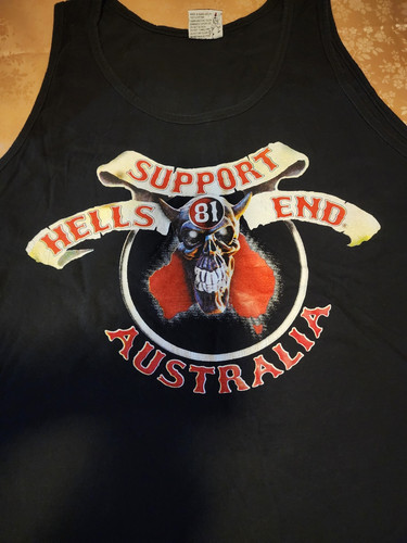 Hells Angels Support Hells End Australia Tank Top Black Mens L