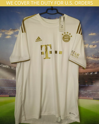 Bayern Munich Jersey Away Football Shirt white Gold Adidas Mens