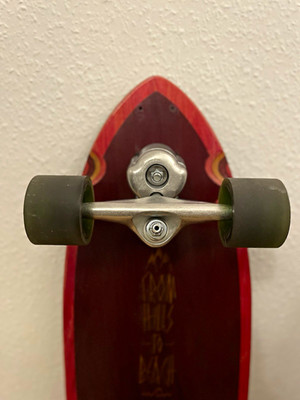 Surfskate Longboard Classic Red 37,4  x 9,8  Upgraded wie YOW Skateboard | 24 WB