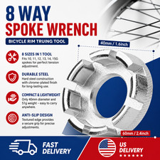 8 Way Bicycle Spoke Wrench Tool Bike Wheel Rim Truing Adjuster 10-15g