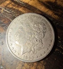 1880 Morgan Silver Dollar $1 Circulated Philadelphia (90% Silver) Raw Coín 🇺🇸